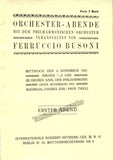 Busoni, Ferruccio - Concert Program Berlin 1921