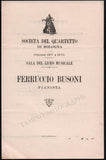 Busoni, Ferruccio - Program Lot 1912-1914