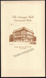 Carnegie Hall - Centennial Festival Program 1991 Unsigned