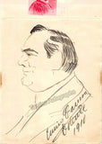 Caruso, Enrico - Signed Caricature of Himself 1910
