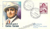 Caruso, Enrico - Signed Postcard + Centennial Stamps celebrating the 100th anniversary of his birth