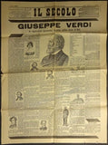 Collection of 4 Original Newspapers from Milan, Italy 1901 - Verdi´s Death Announced