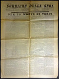 Collection of 4 Original Newspapers from Milan, Italy 1901 - Verdi´s Death Announced