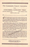 Columbia Concert Trio - Signed Program Carnegie Hall 1951-52