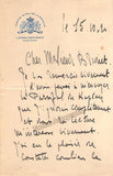 Corneil de Thoran, Maurice - Autograph Note Signed 1920