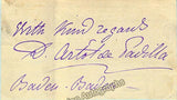 De Padilla, Mariano - Autograph Music Quote Signed + Artot De Padilla, Lola - Signed Card