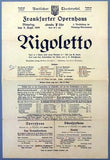 Die Zauberflote-Marta-Der Freischutz-Rigoletto - Lot of 4 Playbills Frankfurt Opera House 1916-1919