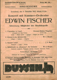 Fischer, Edwin - Concert Programs 1922-1943