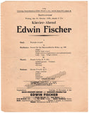 Fischer, Edwin - Lot of 15 Programs 1914-1951