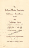 Flonzaley Quartet - Signed Program