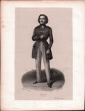French Male Actors and Singers - Set of 44 Original Lithographs ca. 1841-1842
