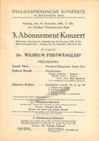 Furtwangler, Wilhelm - Berlin Philharmonic - Program Lot 1948-1952