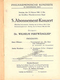Furtwangler, Wilhelm - Berlin Philharmonic - Program Lot 1948-1952