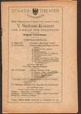 Furtwangler, Wilhelm - Lot of 3 Programs Kapelle der Staatsoper 1920-21