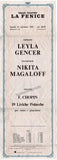 Gencer, Leyla - Magaloff, Nikita - Poster Announcement La Fenice 1981 + Signed Program!