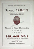 Gigli, Beniamino - Lot of 7 Programs - Teatro Colon 1947-1948