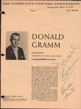 Gramm, Donald - Signed Concert Program