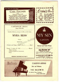 Hess, Myra - Program Carnegie Hall 1955