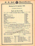 Hof-Operntheater - Lot of 19 Vintage Playbills 1900