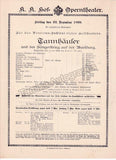 Imperial & Royal Court Opera, Vienna - 10 Playbill Lot 1899