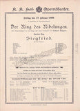 Imperial & Royal Court Opera, Vienna - 10 Playbill Lot 1899