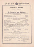 Imperial & Royal Court Opera, Vienna - 10 Playbill Lot 1899