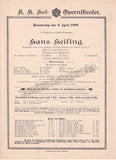 Imperial & Royal Court Opera, Vienna - 10 Playbill Lot 1899