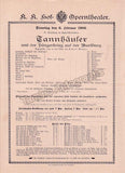 Imperial & Royal Court Opera, Vienna - 10 Playbill Lot 1904-1908