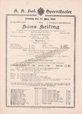 Imperial & Royal Court Opera, Vienna - 12 Playbill Lot 1913-1916
