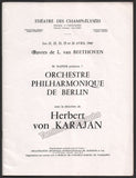 Karajan, Herbert von - Concert Program Paris 1960