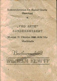 Kempff, Wilhelm - Lot of 10 Programs 1943-1950