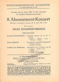 Knappertsbusch, Hans - Program Lot Wiener Philharmoniker 1947-1952