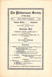 Mahler, Gustav - Concert Program New York 1911