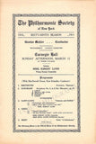 Mahler, Gustav - Concert Program New York 1911