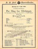 Mahler, Gustav - Hof-Operntheater - Set of Four Ring Opera Programs 1900