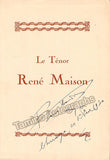 Maison, Rene - Signed Photo Brochure