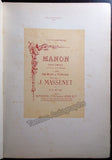 Massenet, Jules - Signed Manon Vocal Score 1895