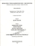 Masur, Kurt - Finke, Eberhard - Wiens, Edith - Heesters, Nicole - Friedrich, Gerhard - Signed Program 1984