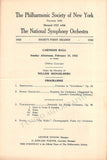 Mengelberg, Willem - Lot of 6 Concert Programs Carnegie Hall 1922-1923