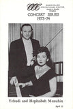 Menuhin, Yehudi - Menuhin, Hephzibah - Double Signed Progam New York 1974