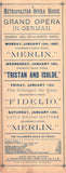 Metropolitan Opera - Lot of 15 Playbills Season 1886-87