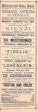 Metropolitan Opera - Lot of 15 Playbills Season 1886-87