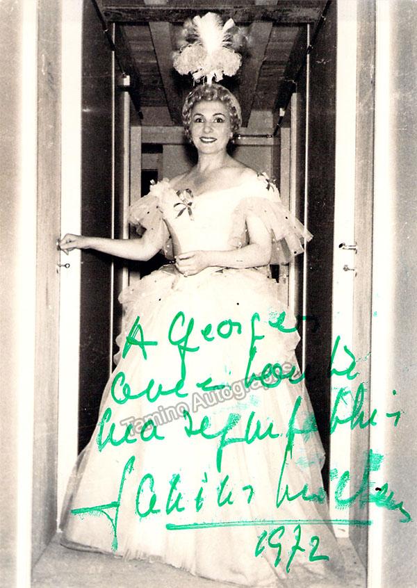 Janine Micheau Autograph Signed Photo Authentic Signature Tamino