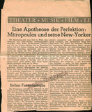 Mitropoulos, Dimitri - Program Vienna 1955 with NY Philharmonic