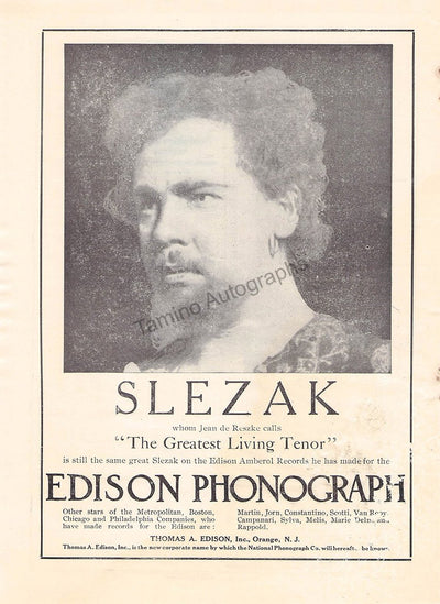 Leo Slezak - Edison phonograph