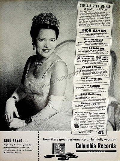 Bidu Sayao - Columbia Records Ad