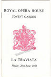 Performance Program "La Traviata" at Covent Garden 1958 with ticket stub