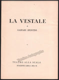 Performance Program "La Vestale" La Scala 1954-1955