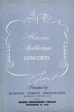 Performance Program Recital Masonic Auditorium Detroit 1958