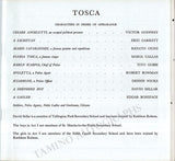 Performance Program "Tosca" at Royal Opera House London 1964